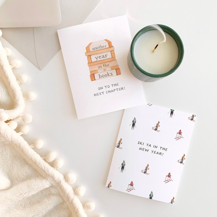 Ski Ya New Years Holiday Card