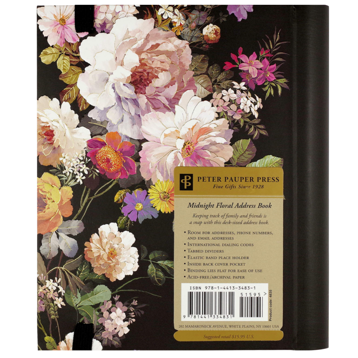 Midnight Floral Address Book - Large
