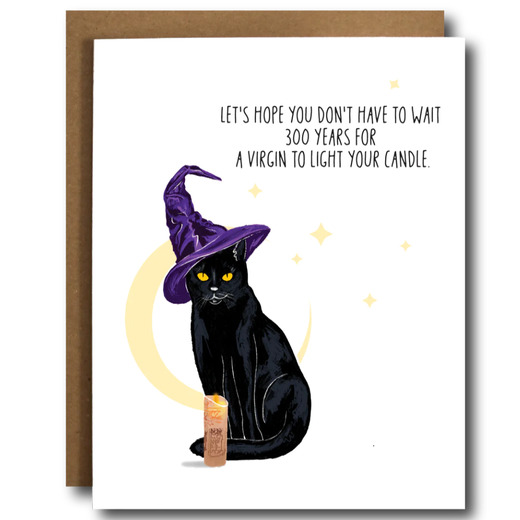 Halloween Candle Cat Card