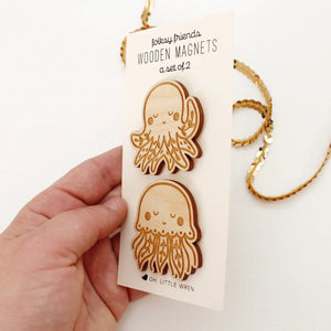 Sea Creature Wooden Magnet Set