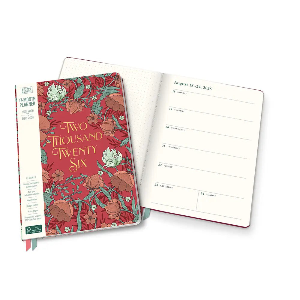 Age of Romance Clara Clothbound Monthly Planner (Aug 2025 - Dec 2026)