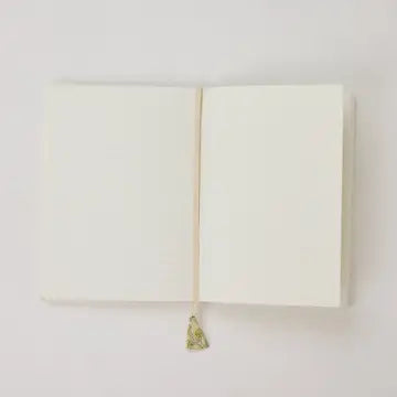 Block Printed Ruled Notebook (A5) - Floral Lattice Buttercream