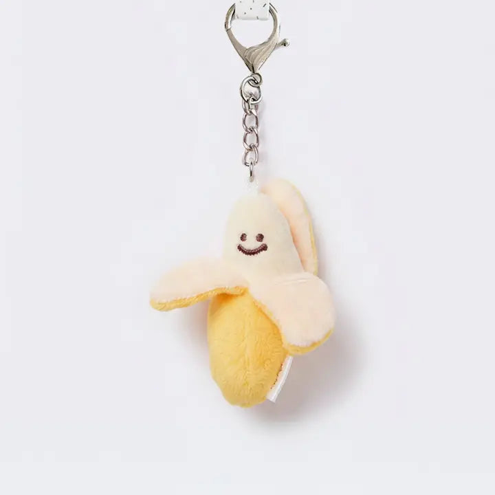 Mini Banana Bag Charm Plushie Keychain