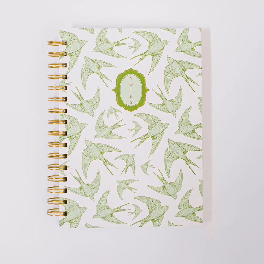 Green Swallows Spiral Notebook
