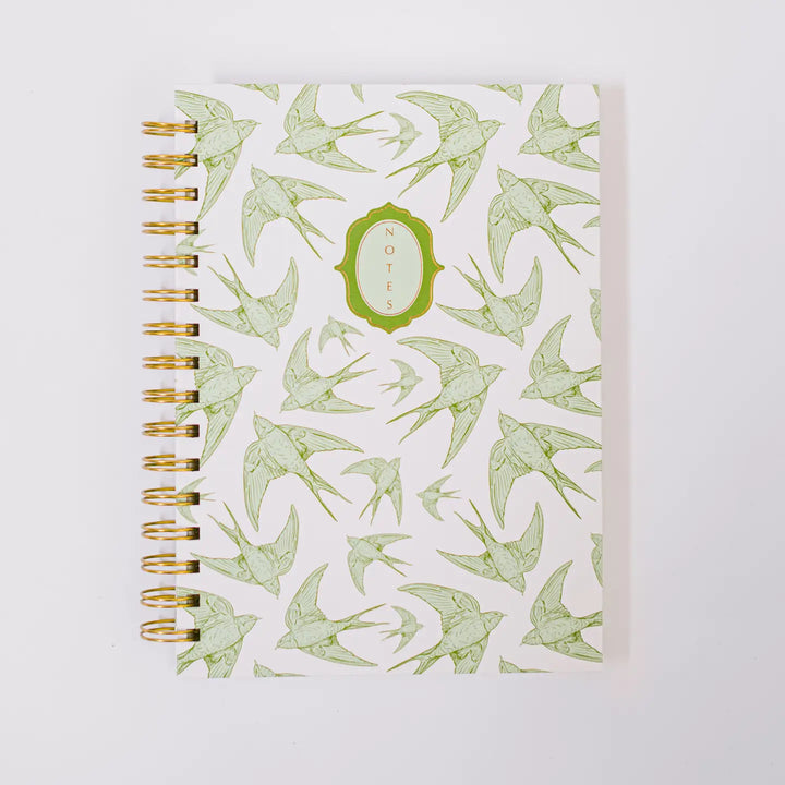 Green Swallows Spiral Notebook