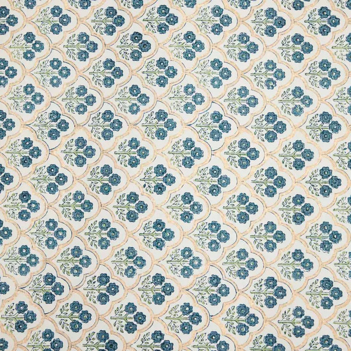 Hand Block Printed Gift Wrap Sheets - Trellis Indigo (Roll)