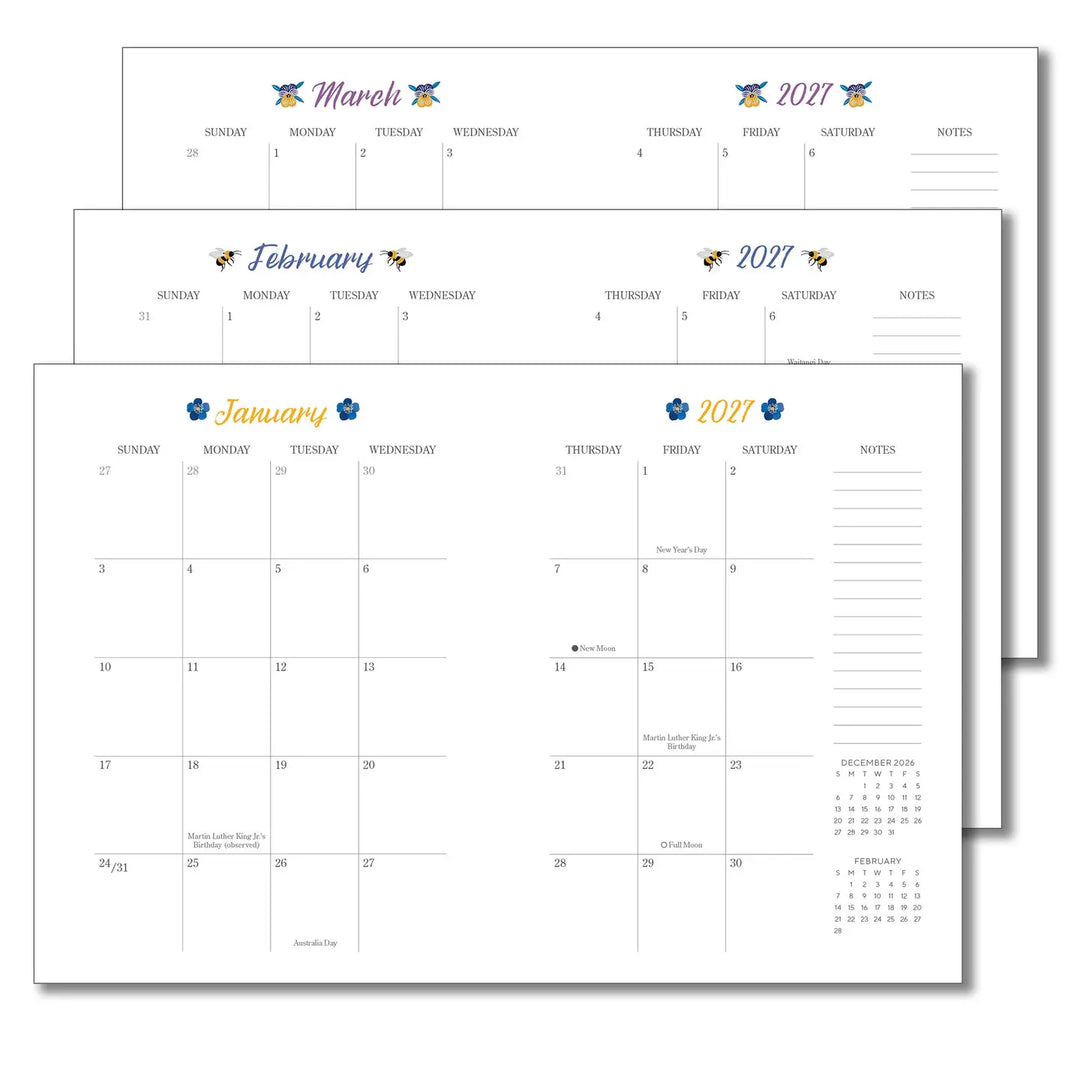 2027 Garden Bee High Note Softcover Planner