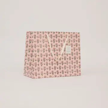 Hand Block Printed Gift Bags - Ditsy Floral Blush