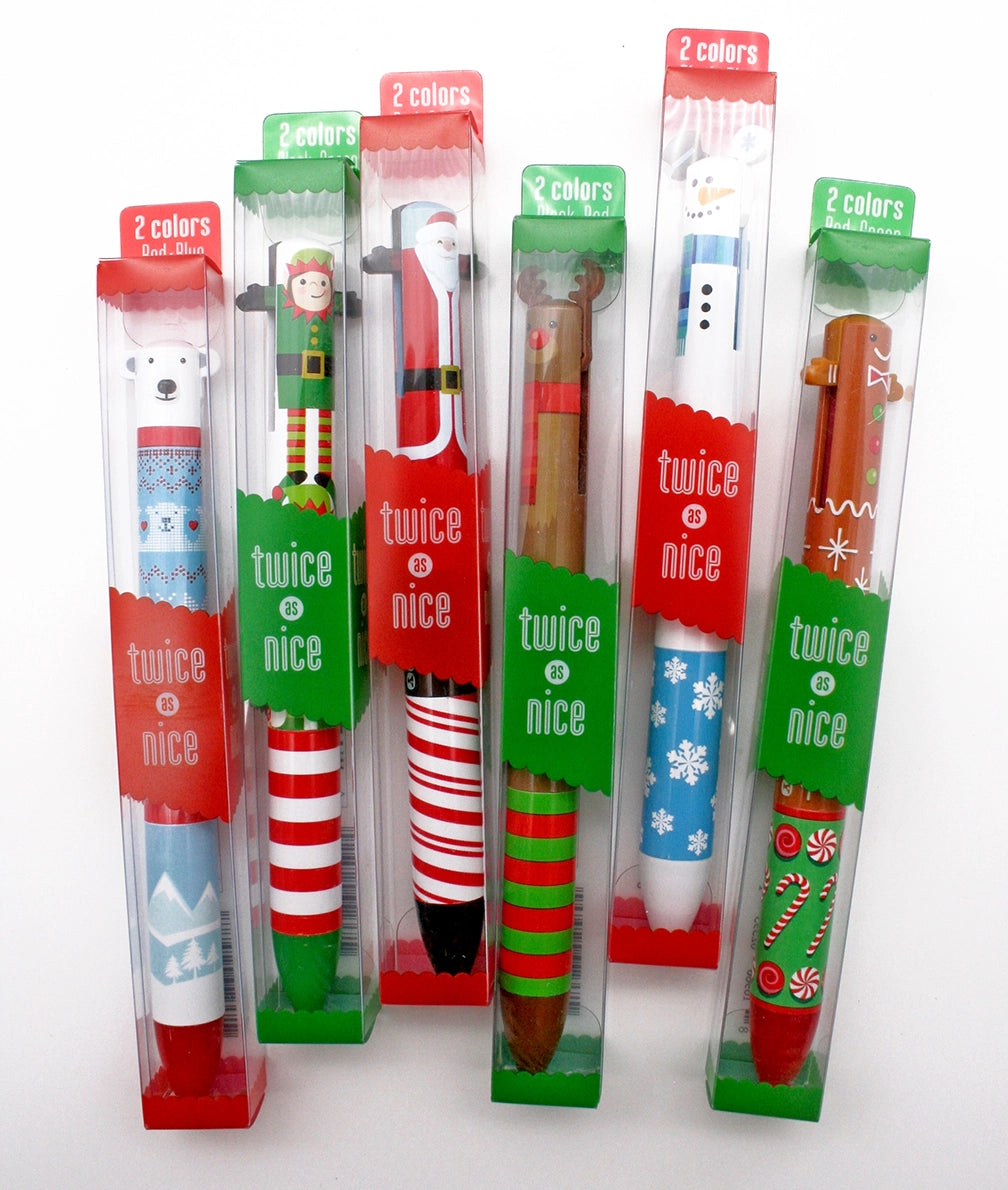 Twice as Nice Two Color Click Pen - Christmas