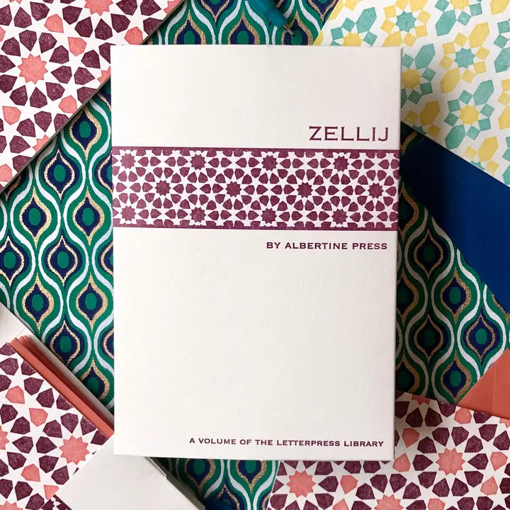 Zellij Letterpress Library Note Card Set