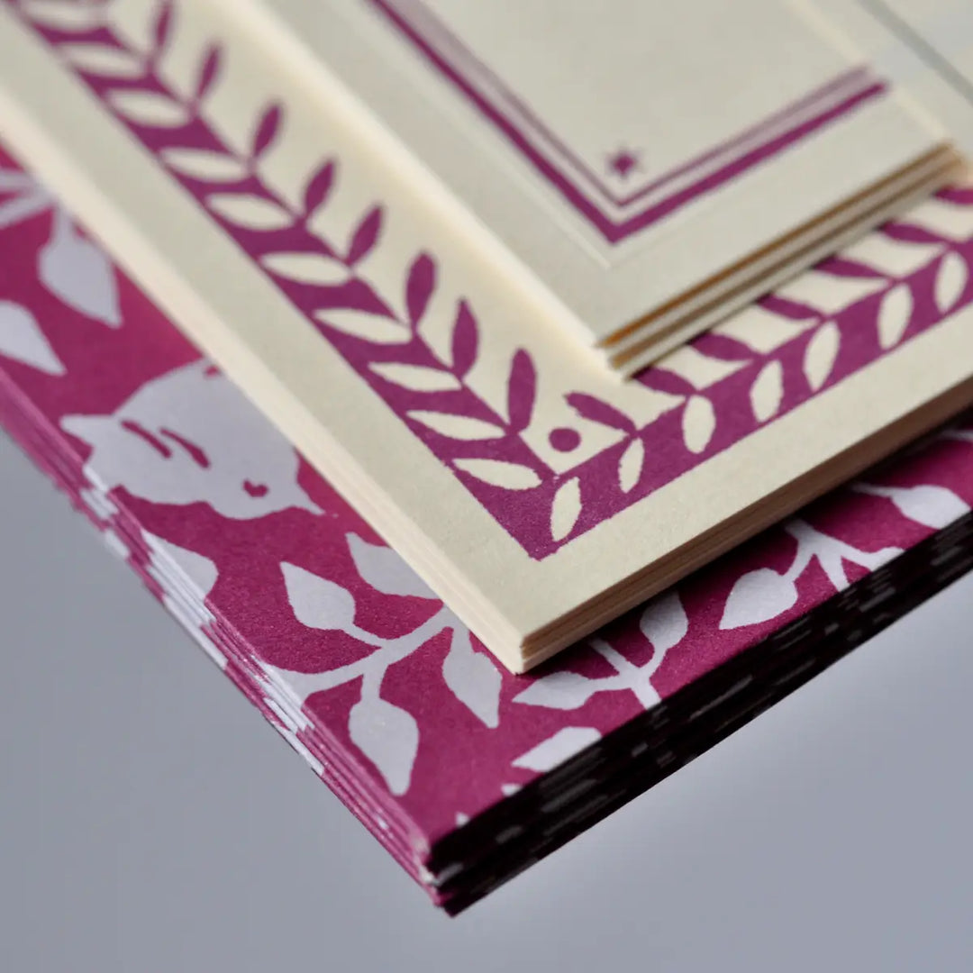 Set of Notecards and Envelopes Dancing Hare Violet