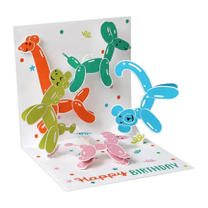 Animal Balloons Birthday Treasures Pop-up Card