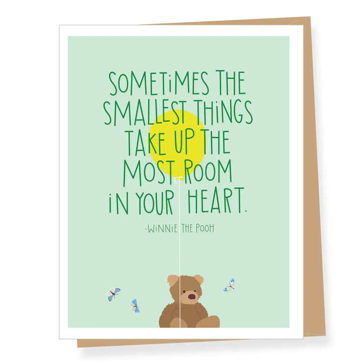 Winnie the Pooh Quote New Baby Card