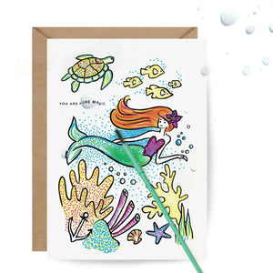 Paint with Water Mermaid Birthday Card