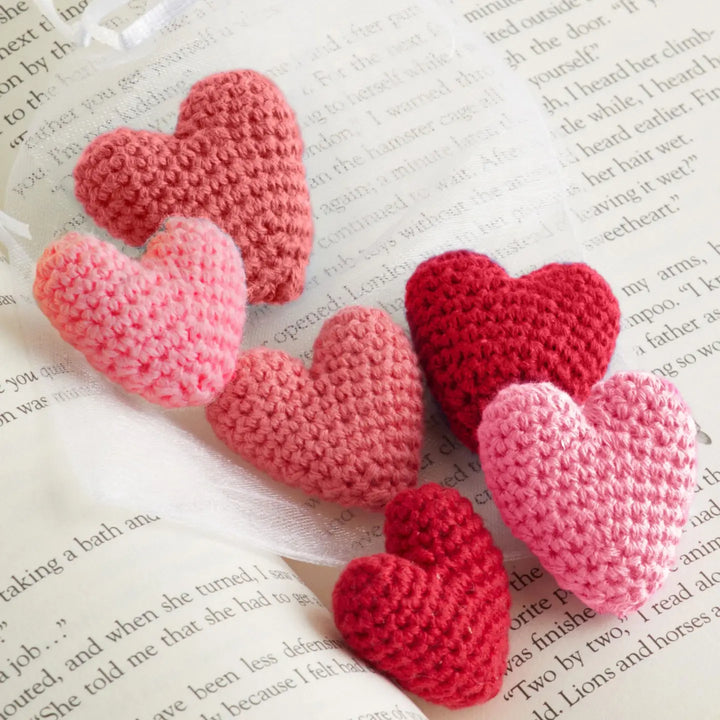 Crocheted Mini Felt Hearts