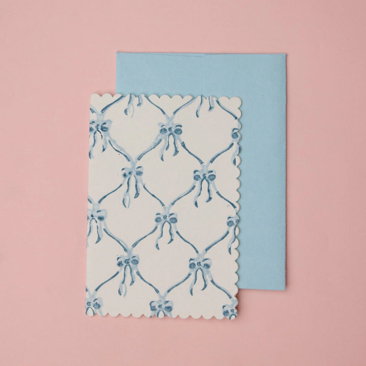 Hand Block Printed Greeting Card - Bows Alaska