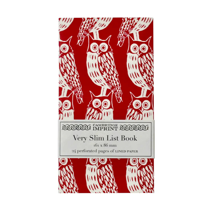 Very Slim List Book Owls