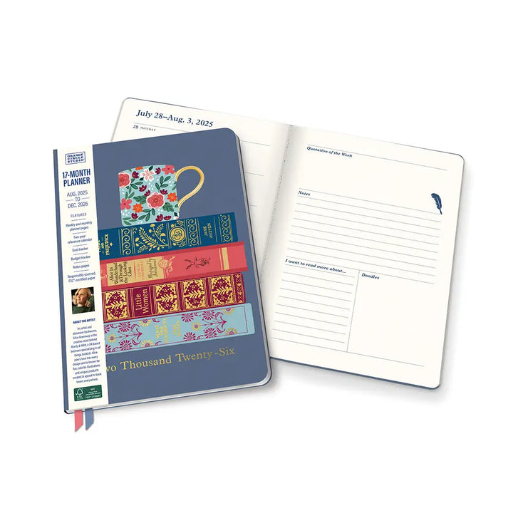 2026 Fully Booked Clara Clothbound Monthly Planner (Aug 2025 - Dec 2026)