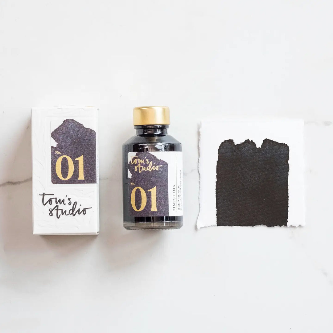 Tom's Studio Ink - 01 Deep Black (50ml Bottled Ink)