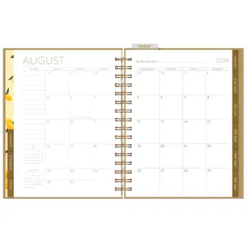 Lemon Drops Seedlings 17-Month Hardcover Spiral Planner (Aug 2026 - Dec 2027)