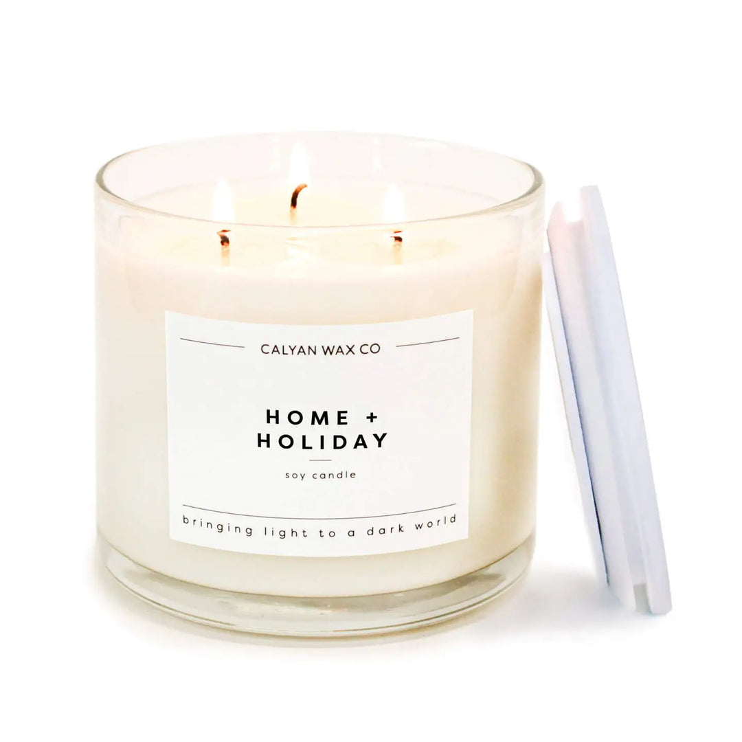 Home + Holiday - Clear Glass Tumbler Soy Candle