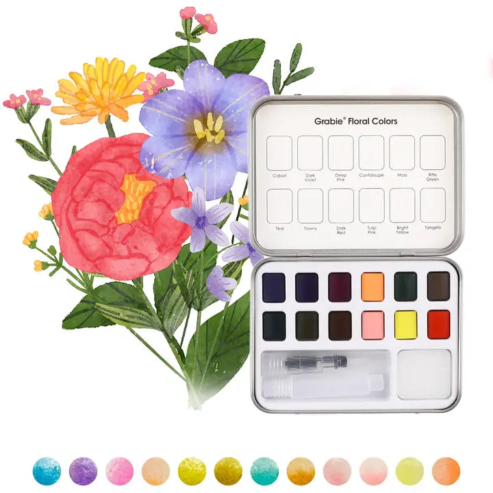 Watercolor Coloring Club Box - Floral-Themed