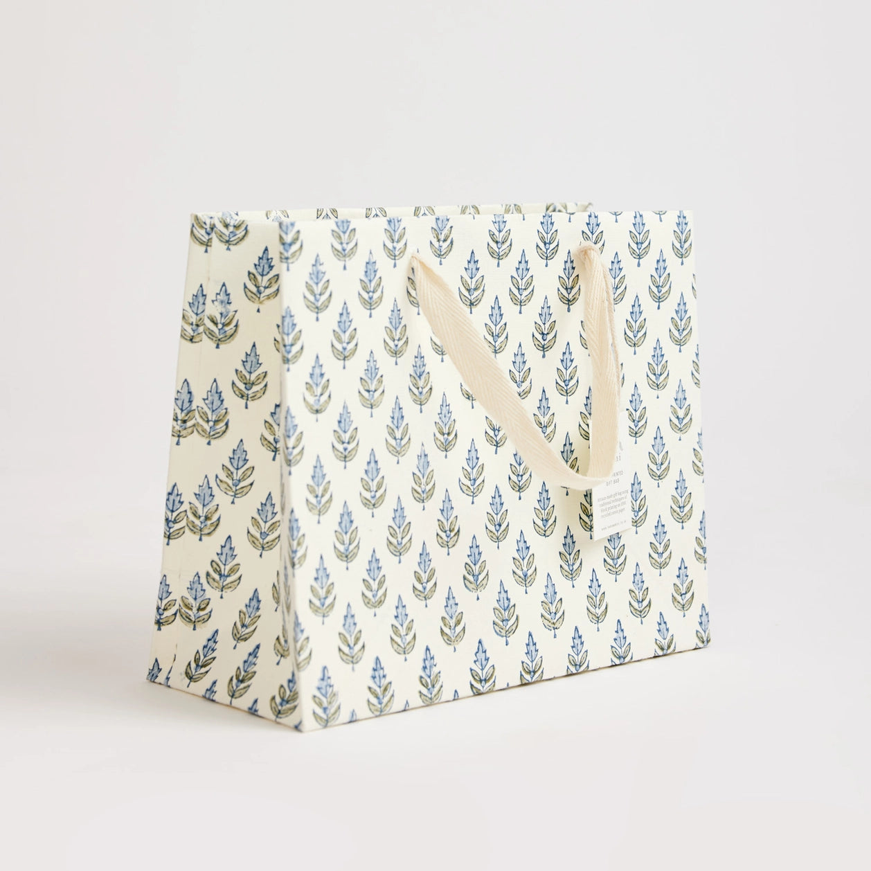 Hand Block Printed Gift Bags - Buti Blue Stone