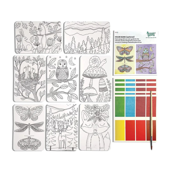 Scenic Hues DIY Watercolor Kit - Forest Animals