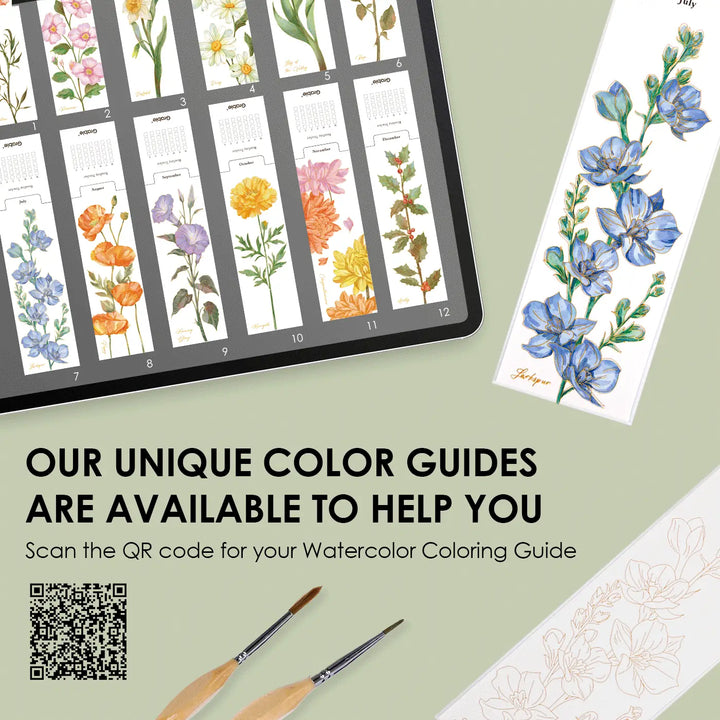 Watercolor Coloring Bookmarks