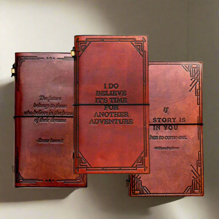 Debossed Refillable Leather Traveler's Notebooks