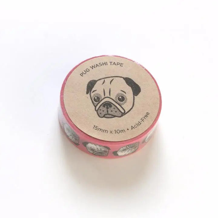Pug Washi Tape - Pink