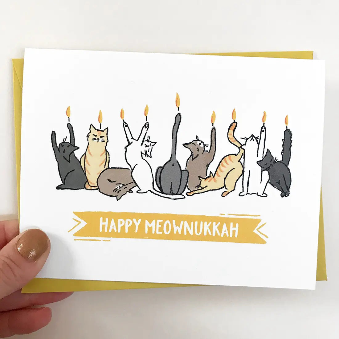 Happy Meownukkah Hanukkah Card