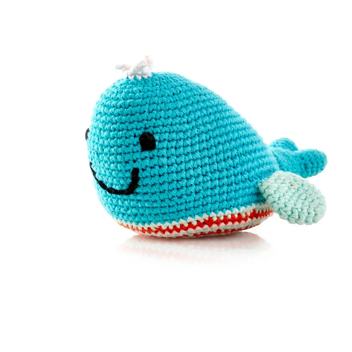 Blue Whale Toy Rattle