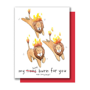 Burning Lions Love Card