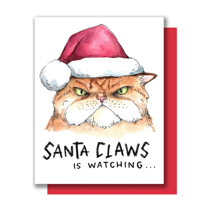 Santa Claws Cat Holiday Card