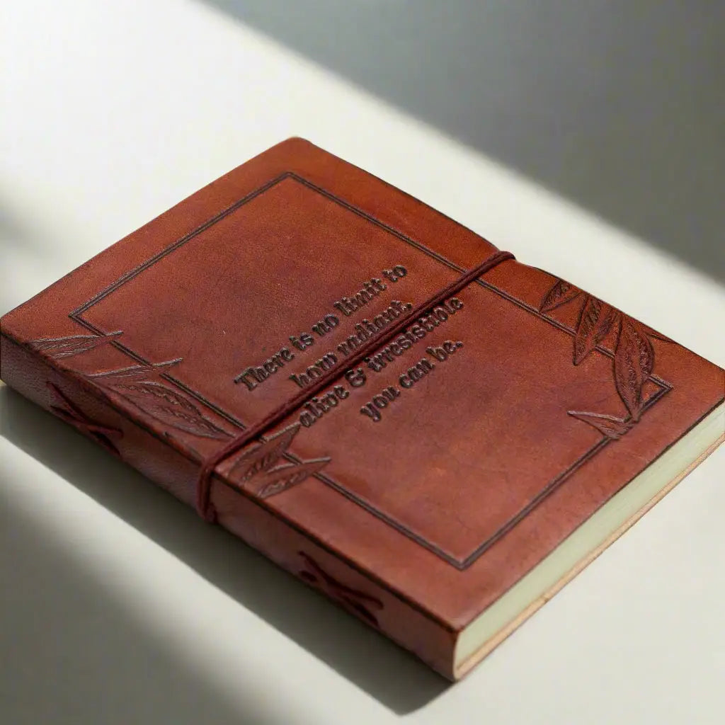 "No Limit To How Radiant" Leather Journal
