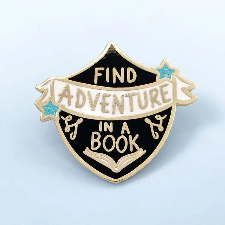Find Adventure in a Book Enamel Pin