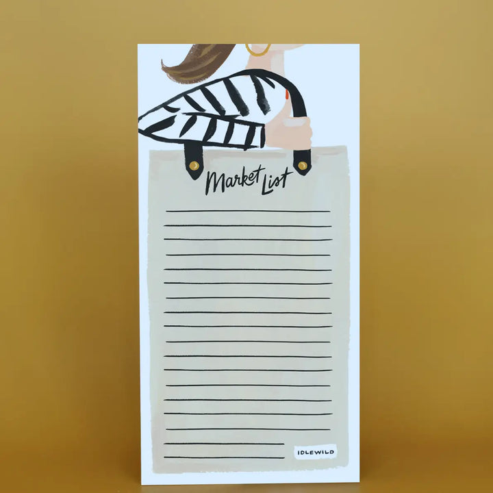 Canvas Tote Magnetic Market List Notepad