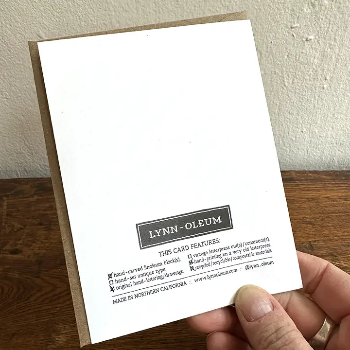 Cat Birthday Letterpress Card