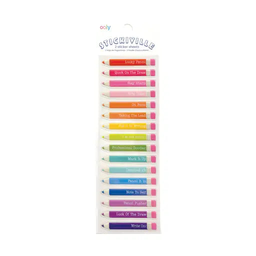 Stickiville Lucky Pencils Clear Vinyl Stickers
