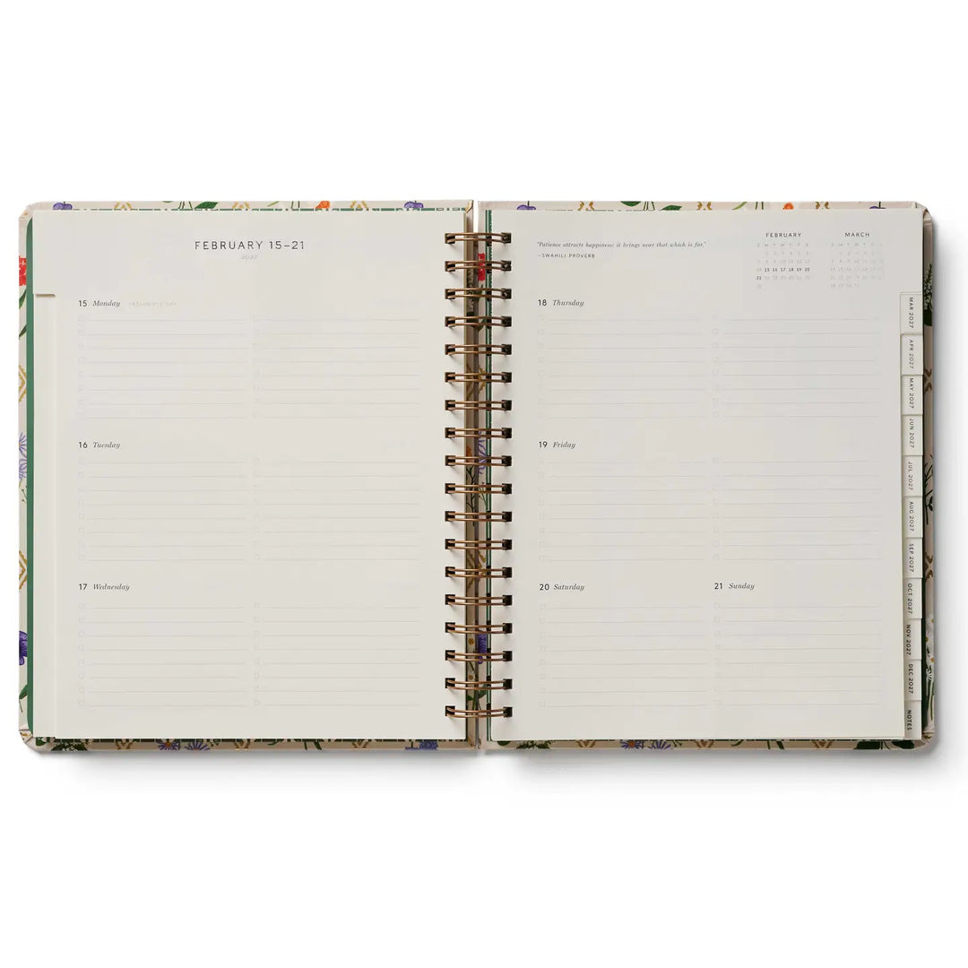 Garden Study 17-Month Academic Hardcover Spiral Planner (Aug 2026 - Dec 2027)