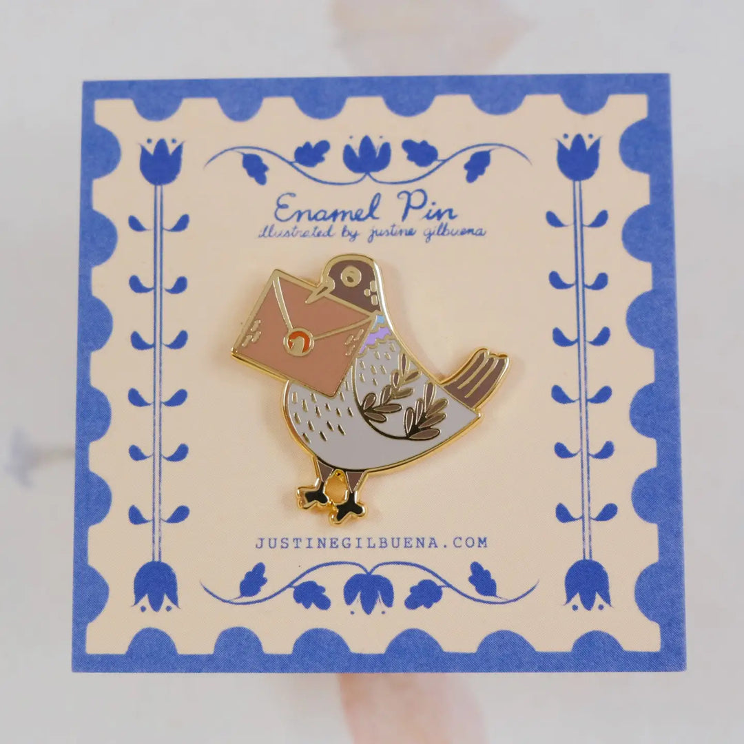Pigeon Snail Mail Enamel Pin