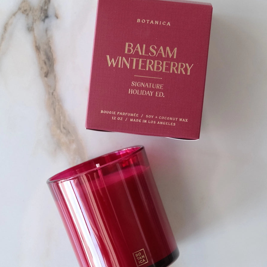 Botanica Holiday Candle: Balsam Winterberry, 12oz.