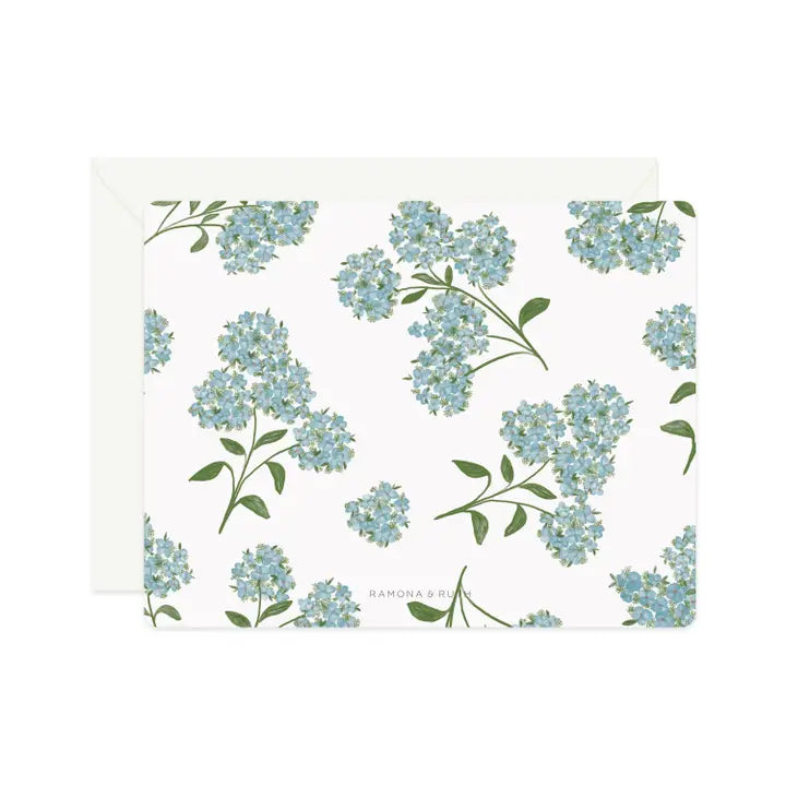 Hydrangea Flat Notecard Set | Boxed Set of 6