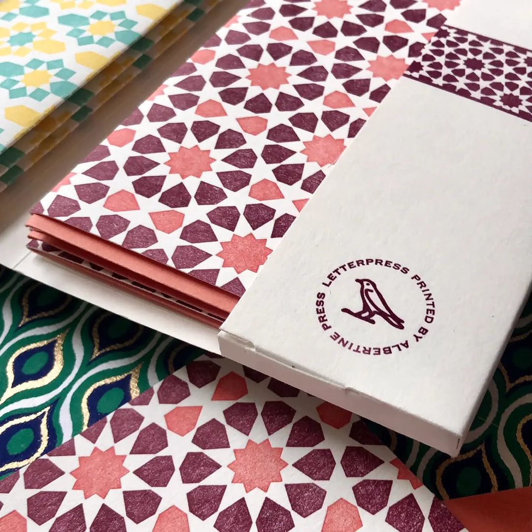 Zellij Letterpress Library Note Card Set