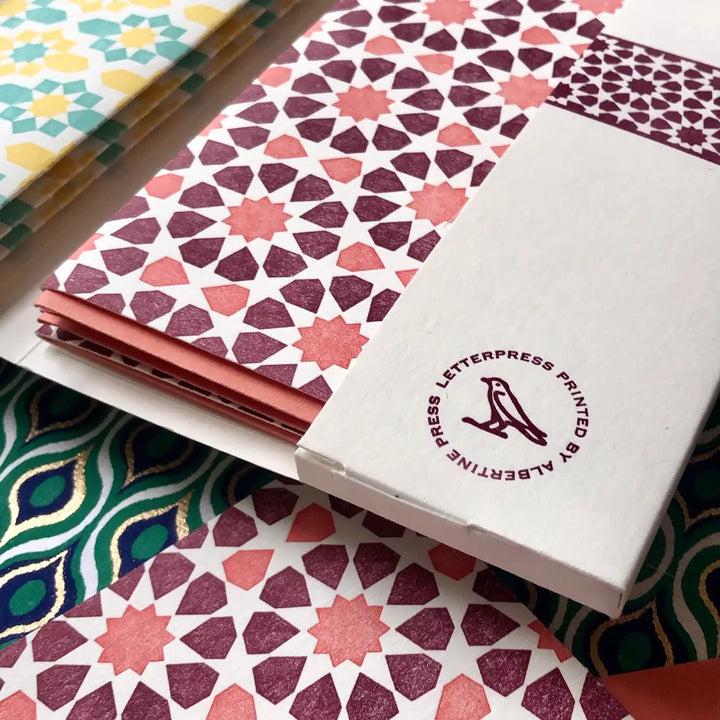 Zellij Letterpress Library Note Card Set