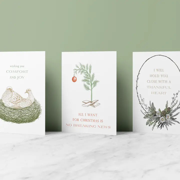 All I Want For Christmas Is No Breaking News Letterpress Greeting Card