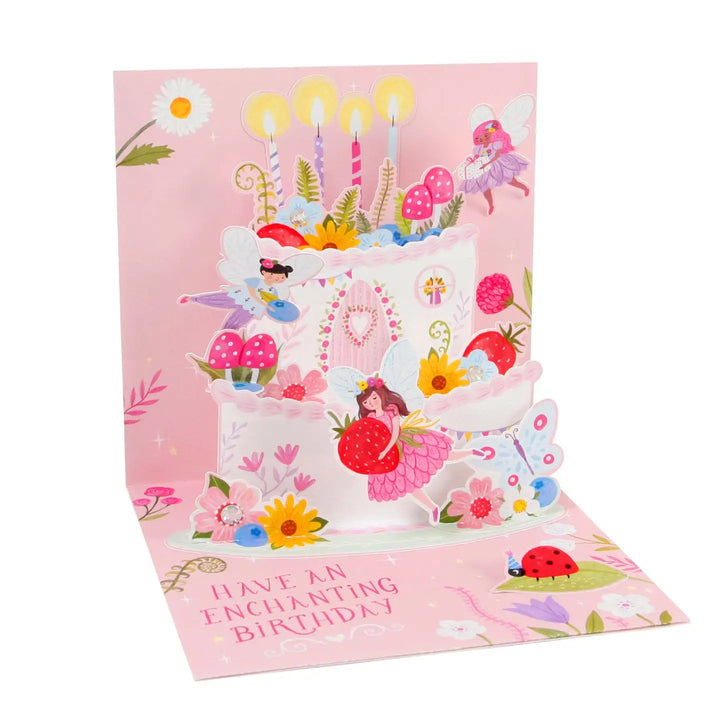 Pink Fairy Cake Birthday Pop‑Up Card
