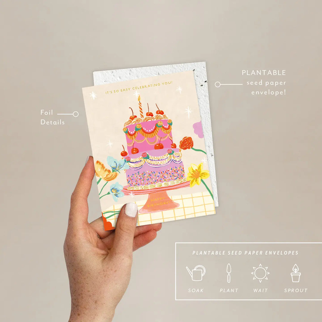 Cherry Cake Birthday Card