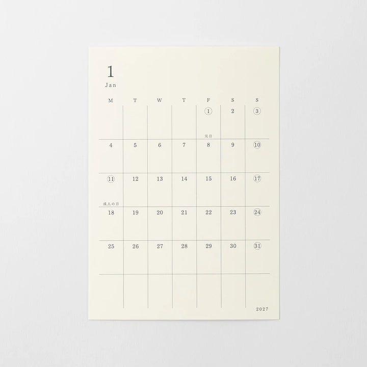 Midori MD Diary Planner Sticker 2027 (S)